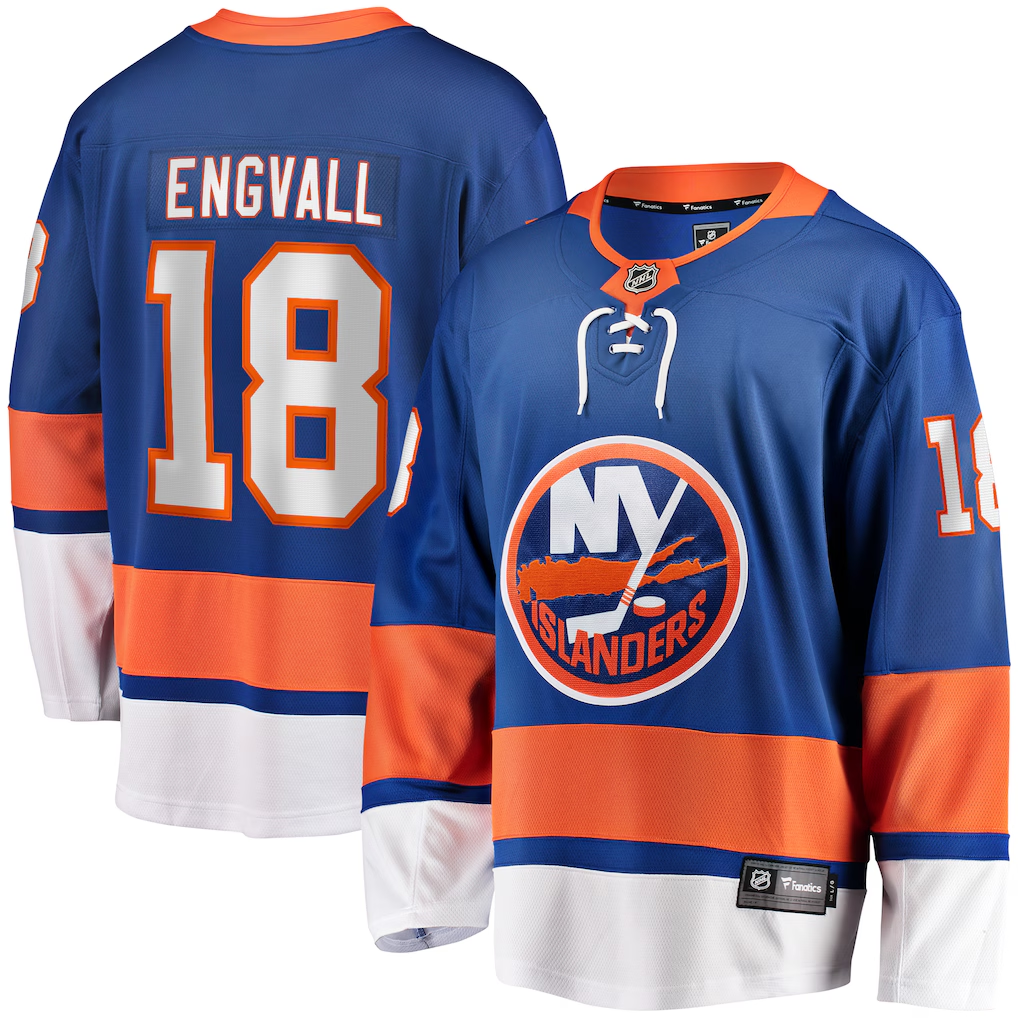 Men's New York Islanders Pierre Engvall #18  Blue Home Breakaway Player Jersey
