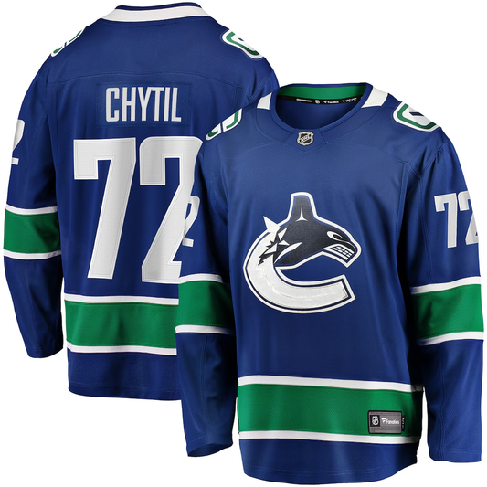 Men's Vancouver Canucks Filip Chytil #72 Blue Home Breakaway Jersey