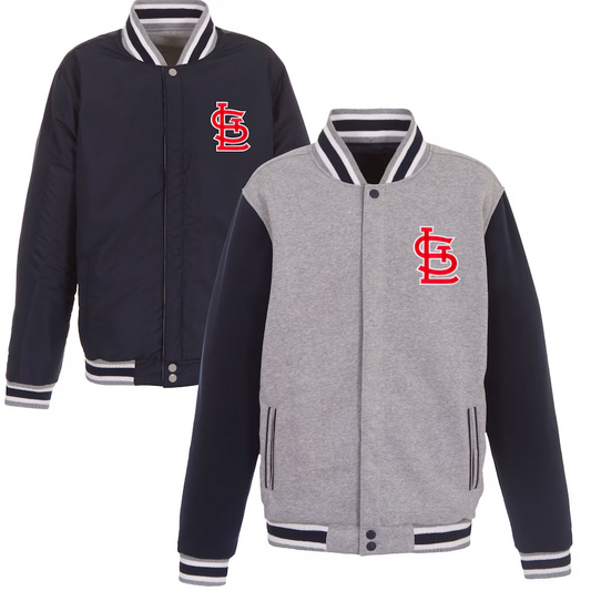 Men's St. Louis Cardinals JH Design Reversible Fleece Full-Snap Jacket