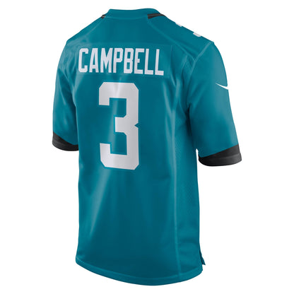 Tyson Campbell Jacksonville Jaguars Nike Team Game Jersey -  Teal