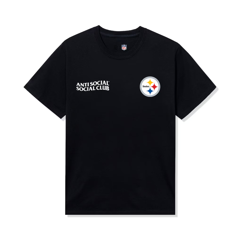 Pittsburgh Steelers AntiSocialSocialClub x NFL Black Team T-Shirt