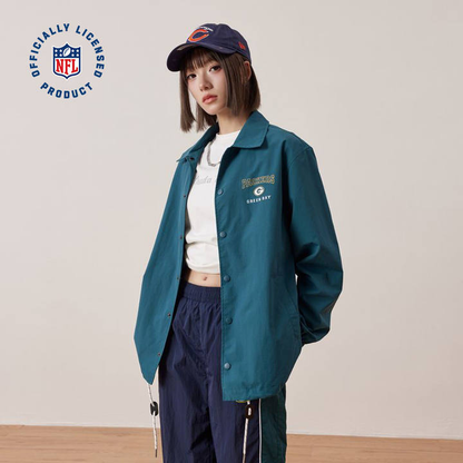 NFL Super Bowl Packers Coach Jacket American Retro Sports Training Print Windproof Quick Dry Jacket