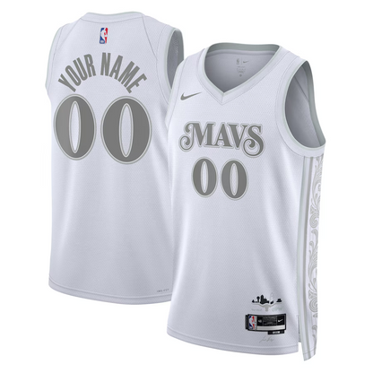 Unisex Dallas Mavericks White 2024/25 Custom Swingman Jersey - City Edition