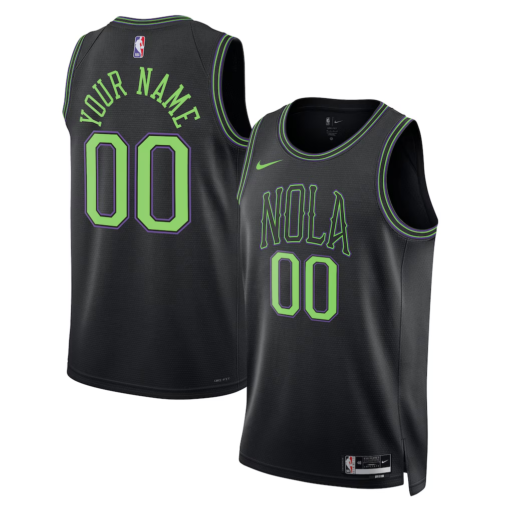 New Orleans Pelicans Nike Black 2025/26 City Edition Swingman Custom Jersey