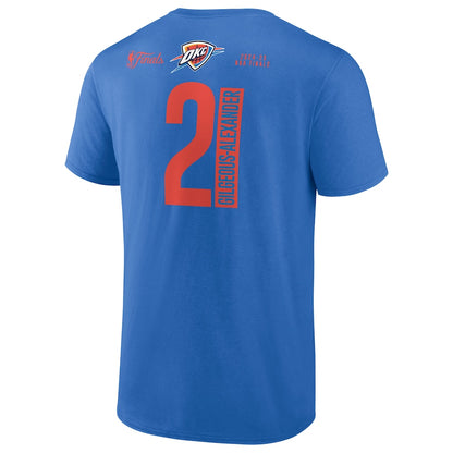 Men's Oklahoma City Thunder Shai Gilgeous-Alexander Blue 2025 NBA Finals Court Vision Name & Number T-Shirt