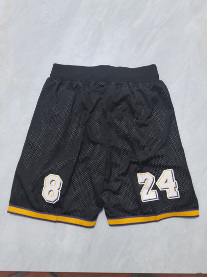 Los Angeles Lakers Black Retro Pocket Shorts #24
