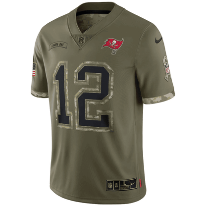 Tom Brady Tampa Bay Buccaneers 2022 Salute To Service Limited Jersey - Olive