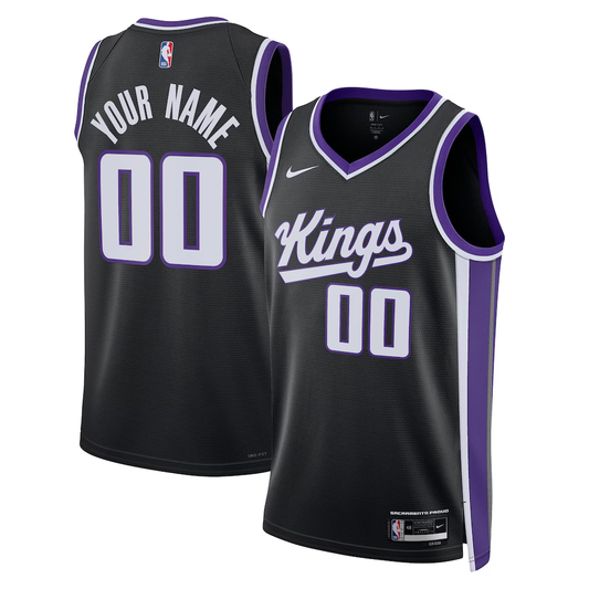 Unisex Sacramento Kings Black Custom Jersey