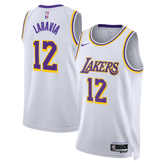 Los Angeles Lakers Nike Association Edition Swingman Jersey - White - Jake LaRavia