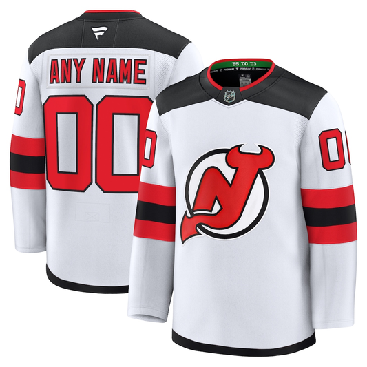 Men's New Jersey Devils  White Away Premium Custom Jersey