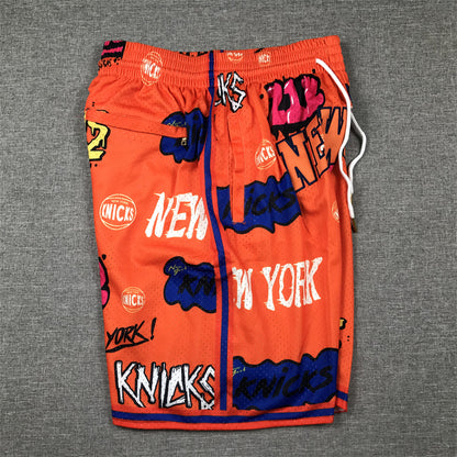 Pocket pants, Knicks graffiti orange