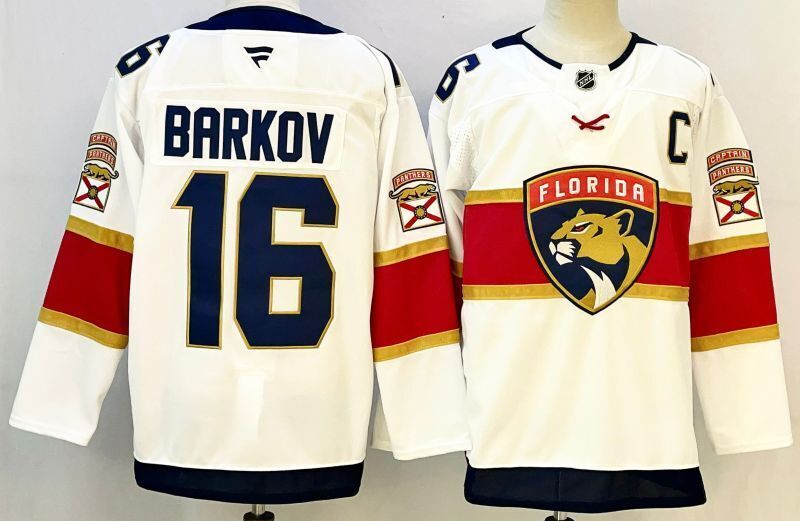 Men's Florida Panthers Aleksander Barkov #16  White Player Jersey