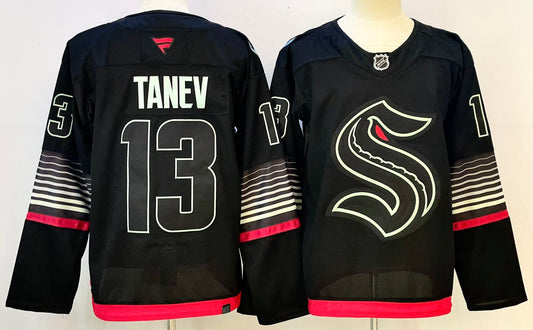 Men's Seattle Kraken Brandon Tanev #13 Black Alternate Premium Player Jersey