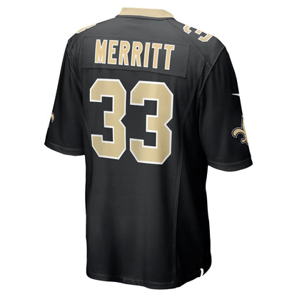 Kirk Merritt New Orleans Saints Nike Team Game Jersey -  Black