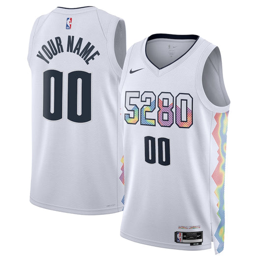 Unisex Denver Nuggets White 2024/25 Custom Swingman Jersey - City Edition