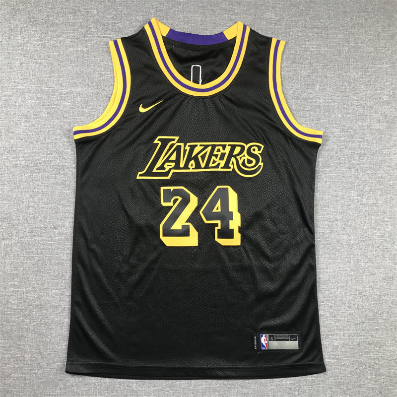 Youth Kobe Bryant Los Angeles Lakers #24  City Edition Black Mamba Embroidered  Jersey