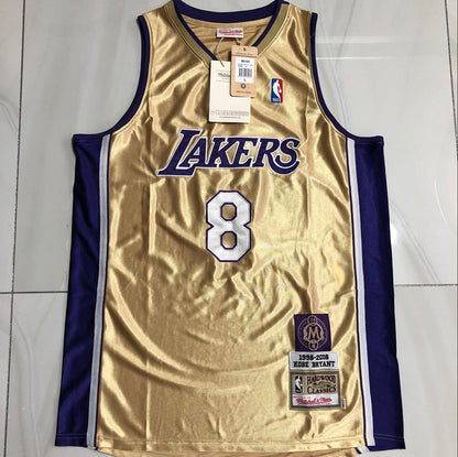 Kobe Bryant 1996-2016 Hall of Fame Gold Fully Embroidered 8# Jersey