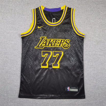 Youth Luka Dončić Los Angeles Lakers #77 City Edition Black Mamba Embroidered  Jersey