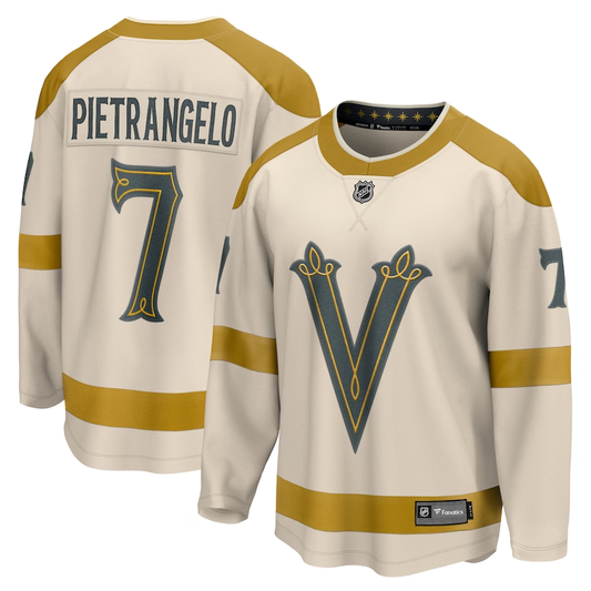 Men's Vegas Golden Knights Alex Pietrangelo #7 Cream 2024  Winter Classic Breakaway Player Jersey