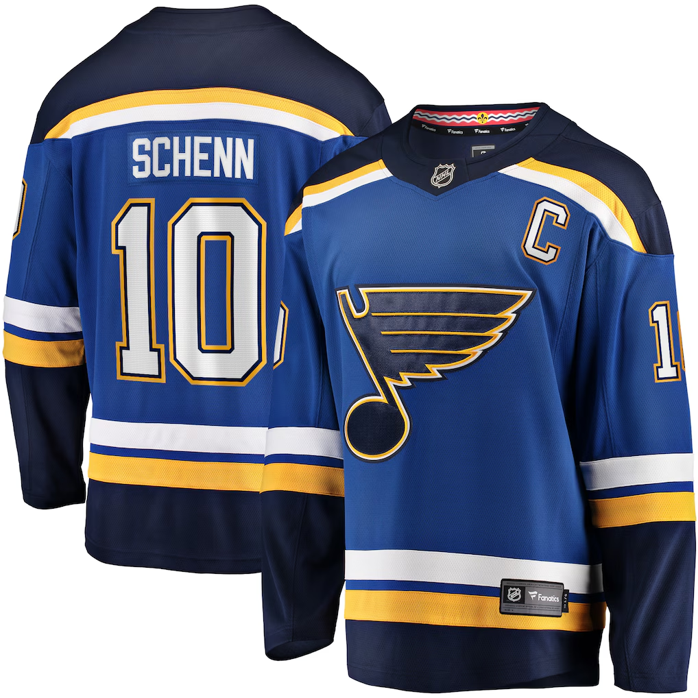 Men's St. Louis Blues Brayden Schenn #10 Blue Player Jersey