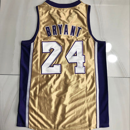 Kobe Bryant 1996-2016 Hall of Fame Gold Fully Embroidered 24# Jersey