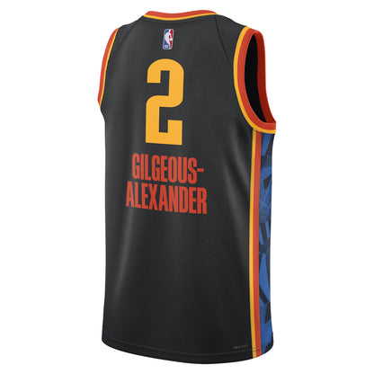 Unisex Oklahoma City Thunder Shai Gilgeous-Alexander Black 2024/25 Swingman Jersey - City Edition