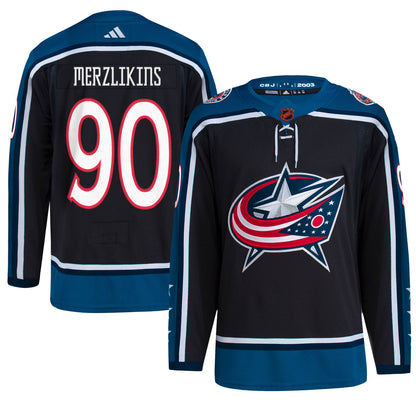 Elvis Merzlikins Columbus Blue Jackets   Reverse Retro 2.0   Jersey - Black