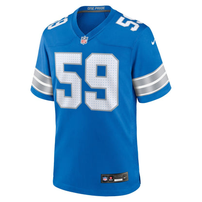 Giovanni Manu Detroit Lions Nike Team Game Jersey -  Blue