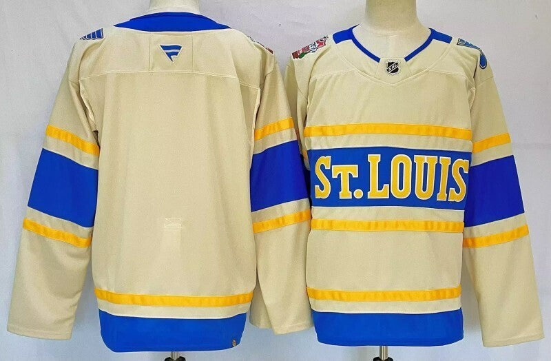 Men's St. Louis Blues Cream Blank Player Jersey