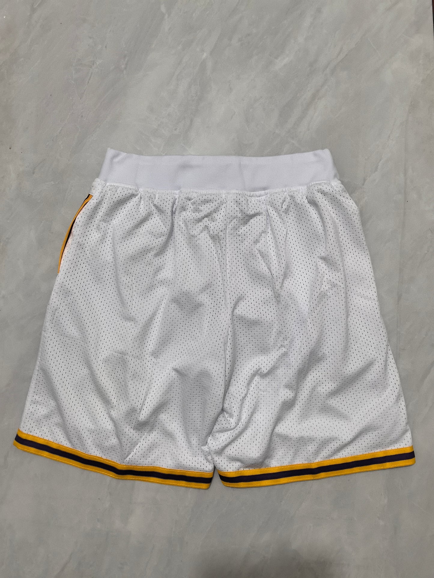 Los Angeles Lakers White Retro Pocket Shorts #24