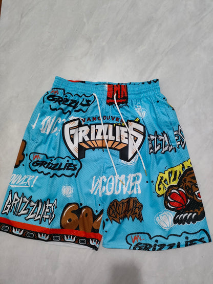 Vancouver Grizzlies Blue Graffiti Pocket Shorts