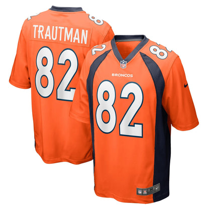 Adam Trautman Denver Broncos Nike Team Game Jersey -  Orange