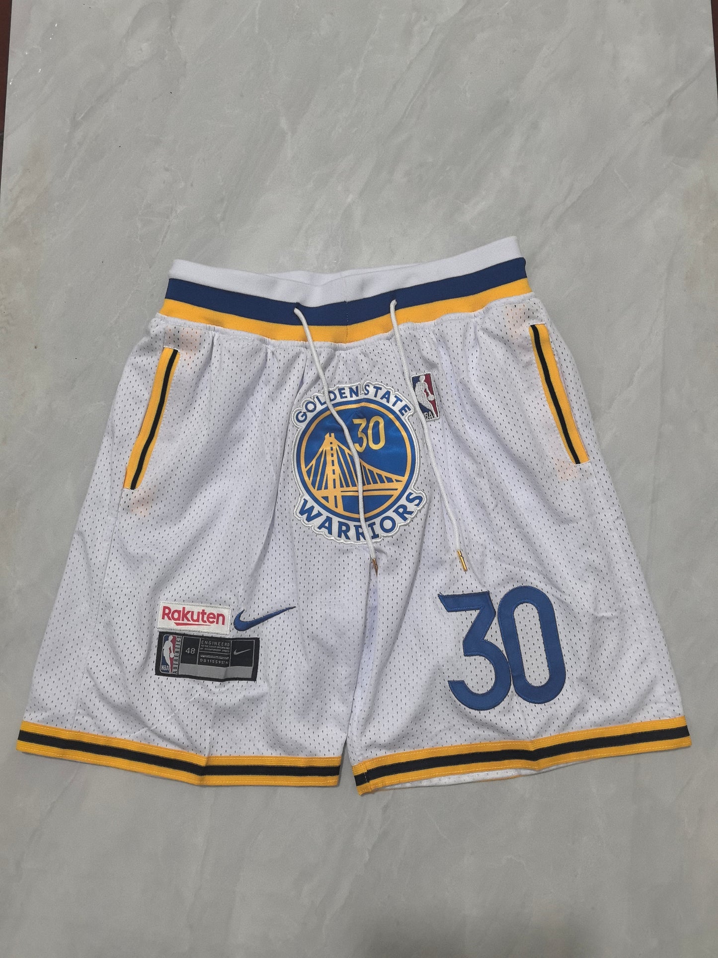 Golden State Warriors White Retro Pocket Shorts
