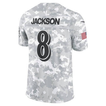 Lamar Jackson Baltimore Ravens Nike 2024 Salute to Service Limited Jersey - Arctic Camo
