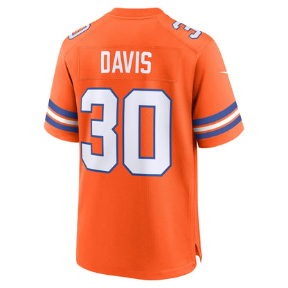 Terrell Davis Denver Broncos Nike Mile High Collection 1977 Throwback Retired   Game Jersey - Orange