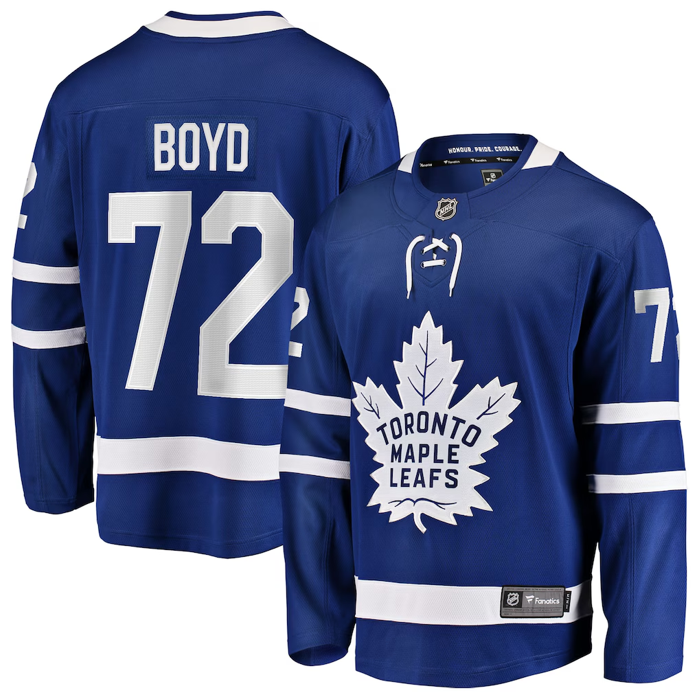 Men's Toronto Maple Leafs Travis Boyd #72 Blue Home Breakaway Jersey