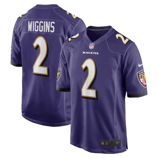 Nate Wiggins Baltimore Ravens Nike 2024 NFL Draft First Round Pick   Game Jersey - Purple