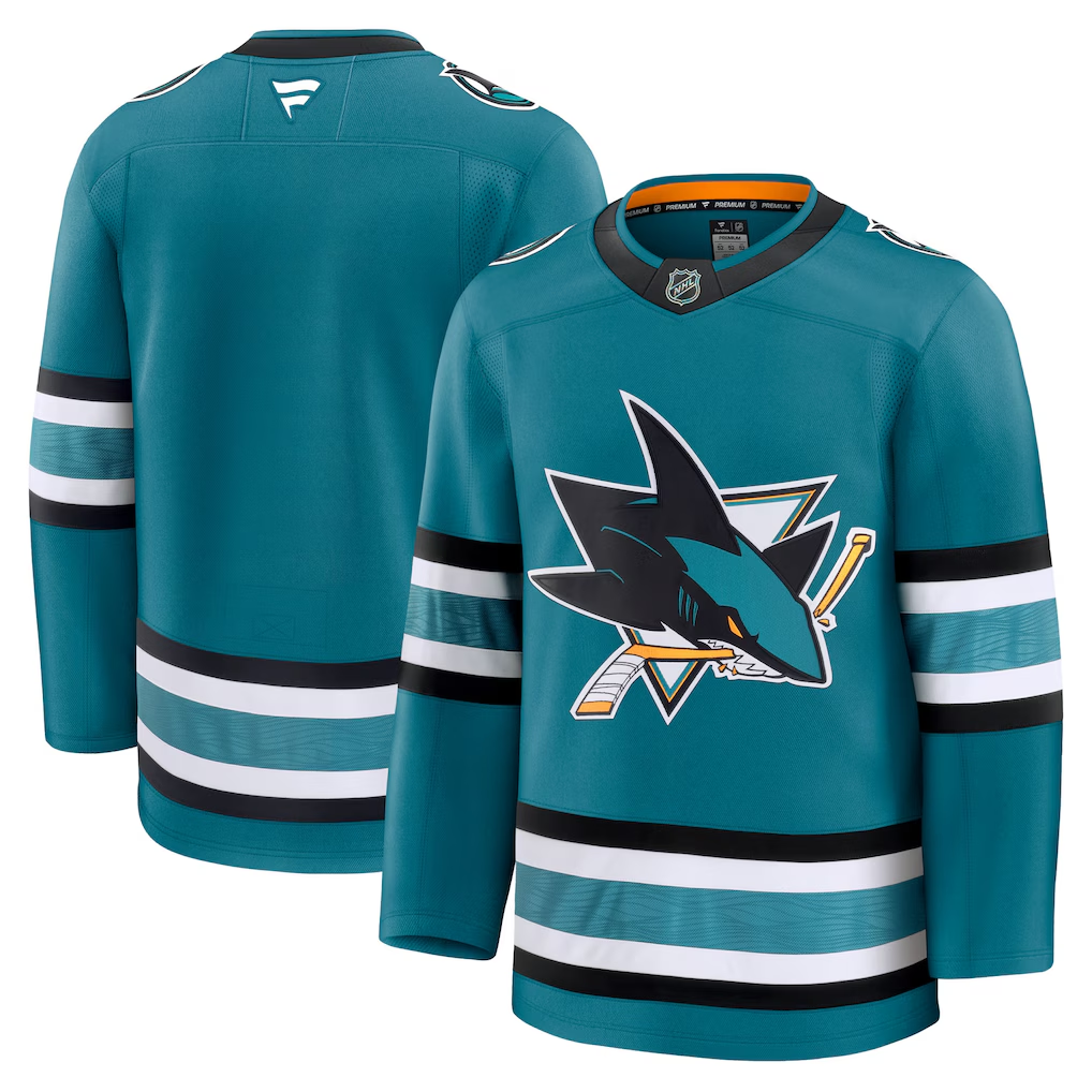 Men's San Jose Sharks Teal Home Premium Blank Jersey