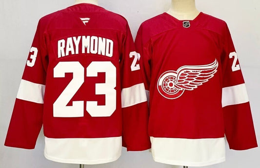 Men's Detroit Red Wings Lucas Raymond #23  Red Home Breakaway Player Jersey