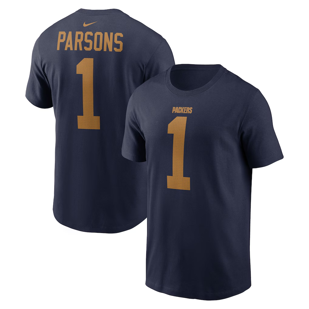 Men's Green Bay Packers Micah Parsons Nike Navy The 1923 Classic Name & Number T-Shirt