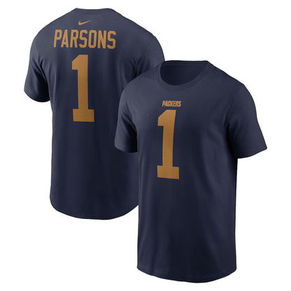 Men's Green Bay Packers Micah Parsons Nike Navy The 1923 Classic Name & Number T-Shirt