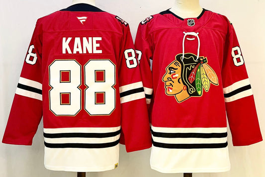 Men's Chicago Blackhawks Patrick Kane #88  Red Premium Player Jersey