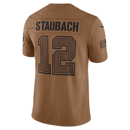 Roger Staubach Dallas Cowboys Nike Salute To Service Retired   Limited Jersey - Brown