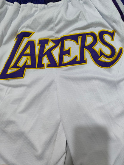 JUST DON Los Angeles Lakers White Pocket Shorts