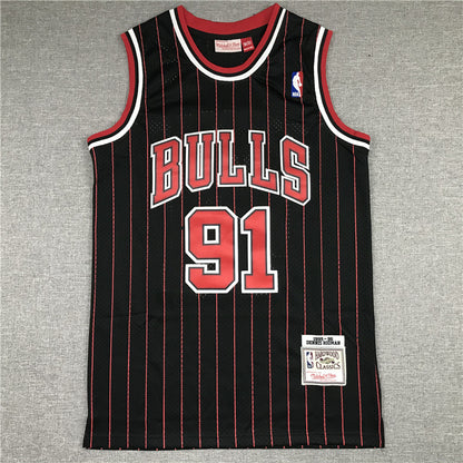 Chicago Bulls Dennis Rodman #91 1995-96 Throwback — Embroidered