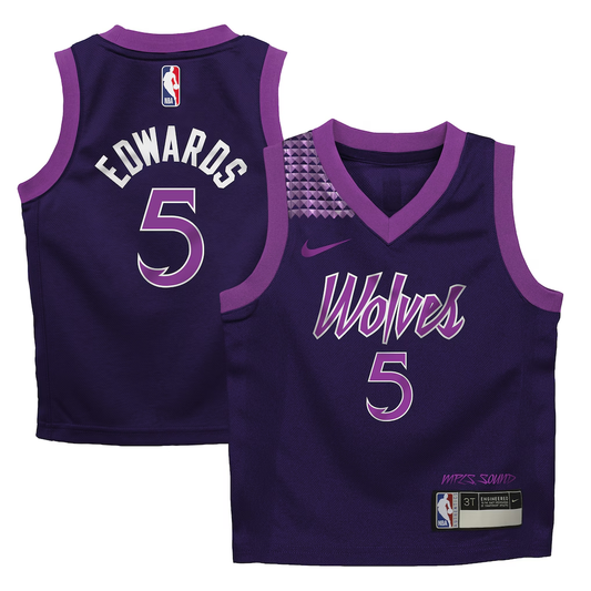 Preschool Minnesota Timberwolves Anthony Edwards Nike Purple 2025/26 City Edition Swingman Jersey