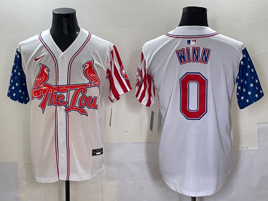 Men's St. Louis Cardinals Masyn Winn #0 White Replica Game Jersey