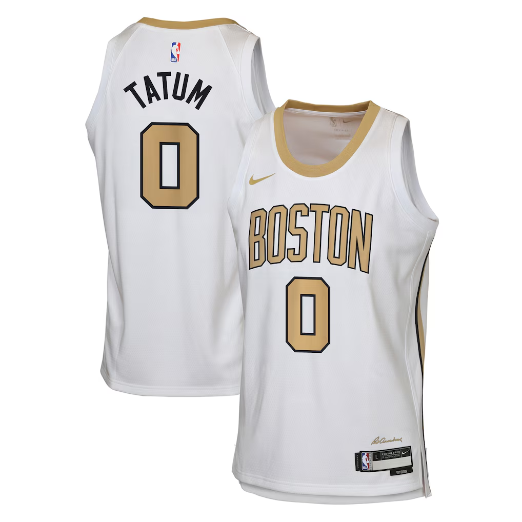 Youth Boston Celtics Jayson Tatum Nike White 2025/26 City Edition Swingman Jersey