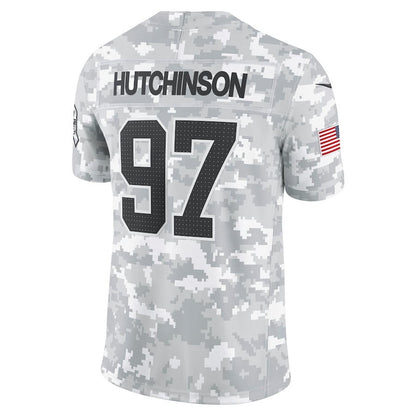 Aidan Hutchinson #97 Detroit Lions Arctic Camo Salute to Service Limited Jersey - National Football League 2024