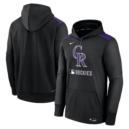 Men's Colorado Rockies Black Performance Pullover Hoodie